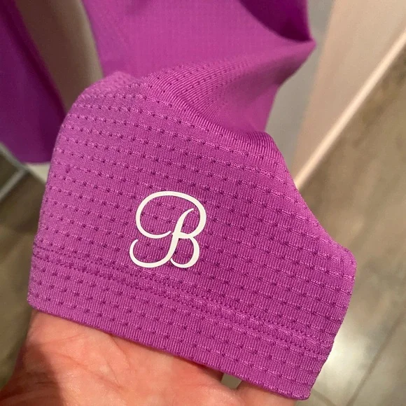 Bombshell Sportswear Purple Leggings with Stripes - Picture 2 of 4